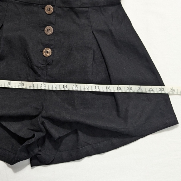 Forever 21 Black Size M Button Front Romper Deep V Neck Sleeveless - Picture 8 of 14